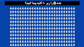 تست هوش | فقط نوابغ میتوانند زیر 5 ثانیه عدد 8 رو پیدا کنند